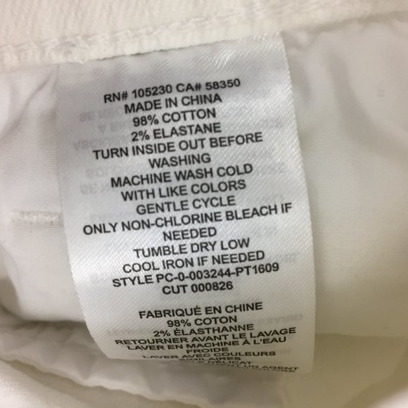 CURRENT ELLIOTT White Distressed Ripped Knee 5 Pocket Logo Hardware Skinny Jeans - Picture 3 of 11